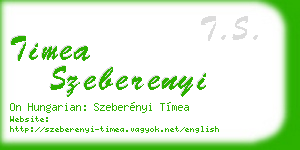 timea szeberenyi business card